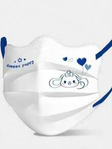 10 piezas Mascarilla facial desechable de alta calidad con estilo universitario, minimalista y con empaque individual elegante para adultos - Multicolor - Ver 9