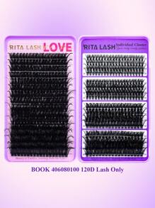 RITALASH RITALASH 592pcs/460pcs/288pcs/280pcs/180pcs D Curl Individual Cluster Lashes 6 Styles Book Clusters DIY False Eyelash Extension Mix Length Fluffy And Comfortable False Eyelashes At Home For Daily Life&Dates And Party
