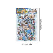 3D niedliche Tier Himmel Ozean Miniatur Szene Aufkleber, DIY Landschaftsaufkleber, Kabineszene zum Stapeln, Geschenk für Kinder, Schulmaterialien, Schulanfang