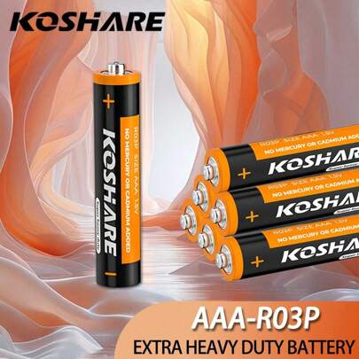 KOSHARE KOSHARE 20/40/4 piezas, Batería de carbono AAA, Apta para control remoto, reloj despertador, timbre, estufa de gas, calentador de agua, llaves de coche, gamepad, linterna, alto rendimiento, durable y de larga duración [Batería desechable]