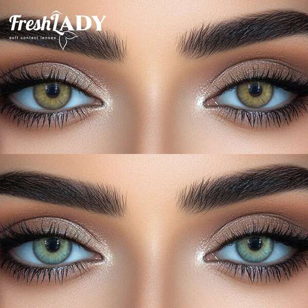 FRESH LADY Freshlady Back To School Contact Lenses Pupilentes Sandy Twilight/Oasis Jade 14.20/14.50mm Colored Contact Lenses 1 Year Disposable Halloween Costume Cosplay