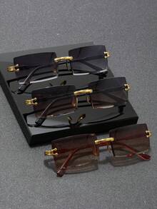 3 件/4 件/5 件男女通用组合，1 件亚克力无框方形眼镜，塑料装饰眼镜，Y2K 方形休闲复古海滩时尚眼镜，适合日常佩戴，四季皆宜 - 多色 - 查看 16