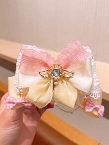 1 女士春季清新蝴蝶结爱心发夹多巴胺发夹发饰头饰情人节发夹发夹爪夹 - 彩色 - 查看 8