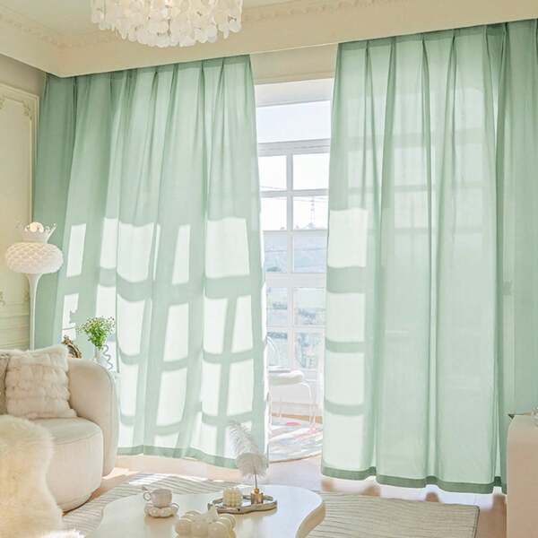 1 stuk Frans aroma voile gordijn, lichtgewicht semi-transparant voor hotel, dansstudio, woonkamer, slaapkamer, eetkamer, niet doorschijnend
