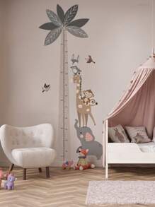 2pcs/Set Creative Pink Girl With Umbrella Height Chart Self-Adhesive Wall Sticker For Living Room, Bedroom Background Wall Decoration, Stickers, Wall Decal, Vinyl Decal For Home Decorations, Spring Decoration Items Refresh Your Home, Rama Decoration Stickers Gifts Birthday Graduation