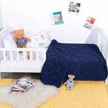 1PC Comforter, Lightweight And Warm Solid Color Quilte - Navy Blue - View 4