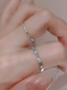 Minimalist 18K Gold Plated Stainless Steel Cubic Zirconia Stack Rings, Suitable For Women's Daily Wear