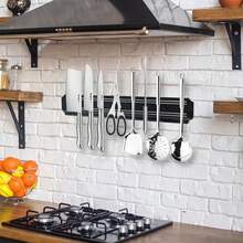 磁性刀架，壁挂式，7.8英寸/13英寸/15英寸/18.9英寸/21.6英寸磁性刀条，适用于厨房刀具、车库工具等，多功能磁性刀架，圣诞礼物 - 黑色 - 查看 3