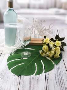 10 pièces - Décorations de fête de feuilles tropicales artificielles, fausses feuilles vertes tropicales pour décorations de fête, thème de fête de la jungle et de la plage, décorations de table de feuilles