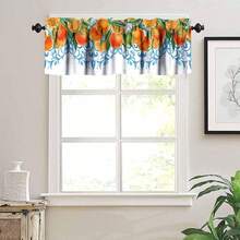 Cenefa de cortina con estampado de limón y flores, cenefas de ventana con estilo vintage de frutas de limón de verano para la decoración de la cocina, sala de estar, comedor y cafetería en estilo granja de 60x18 pulgadas - Limón-4 - Ver 1
