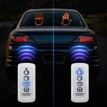 Luz de dedo con gestos para coche, señal LED de furia al volante, para expresar amor, gestos de pájaro, alto, saludos y advertencias, modelo de 3 luces con gestos, luz de mano para ventana. - A - Ver 12
