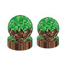 10 件/20 件/40 件/套，像素派对 9 英寸 7 英寸纸盘餐巾 - 视频游戏派对用品，像素主题纸盘餐巾，用于生日派对餐具装饰 - 彩色 - 查看 6