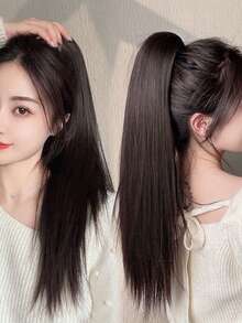 合成长直爪夹马尾接发片耐热马尾发片女士日常节日使用 - 彩色 - 查看 5
