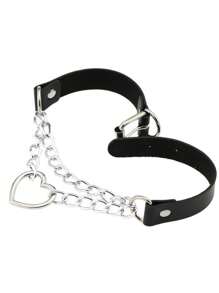 1 pieza Collar con tachuelas de estilo punk rock de PU, gargantilla gótica