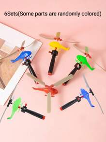 1/2/4/6/8/10/16/20 Sets Random Color Outdoor Pull Line Helicopter Toy Plane, Fly Small Plane, Teenager's Outdoor Games Sports Toys, Handle Pull Helicopter, New Year/Halloween/Christmas/ Birthday Gifts , Plastic Toy, Party Small Gift, Stress Relief Toy, Decompression Toy, Indoor/Outdoor Activity