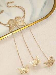 1pc Hollow Butterfly Decor Finger Bracelet, Fashionable European Style Suitable For Holidays, Parties And Casual Wear