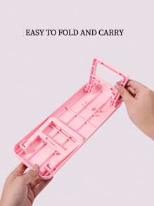1pc Foldable Nail Pillow With Heightening Design, Built-In Nail Lamp, Plastic Armrest Pad For Nail Salon, Simple Style Hand Desk Pad, Light Luxury Nail Accessory Support Bracket, Portable And Foldable