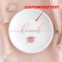 1pc Graduation Jewelry Dish / Graduation Gift For Her / Personalized Trinket Dish / Class Of 2025 Gift / Daughter Grad Gift / College Graduation - White - View 7