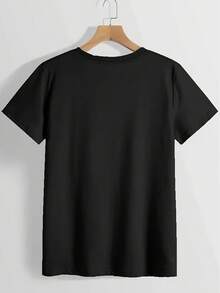 Women's Vintage-Inspired "Completely Unhinged" Graphic T-Shirt - 100% Cotton Relaxed Fit Short Sleeve Tee With Bold Lettering & Star Design For Summer Parties & Casual Outfits - Black - View 2