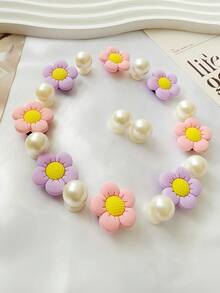 18pcs Detachable Fresh Flower & Faux Pearl Shoe Decorations, DIY Shoe Accessories For Garden Shoes, Sandals, Versatile Multi-Use Women/Girls Gift - Pearl White - View 8