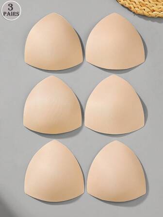 3 Pairs Women Intimates Bra Accessories Triangle Sponge Swimsuit Pad Breast Chest Enhancers Foam Bra Push Up Insert