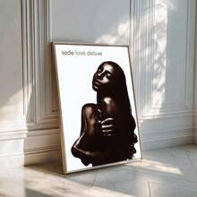 1 pieza, Arte de pared con lujo "Sade-Love", Jazz musical vibrante ideal para decoración de fiesta de soltero, estilo elegante, póster vintage de álbumes pop de los 90, pintura de lienzo minimalista, apropiado para decoración del hogar, carrito de bar, cafetería, patio, regalo de cumpleaños, sala de estar, dormitorio, oficina en casa, baño, el regalo perfecto para tus amigos, decoración de paredes, 20*28 pulgadas, sin marco