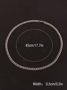 1pc Unisex Stainless Steel Polished Chain Necklace - [Similar To Necklace 82]