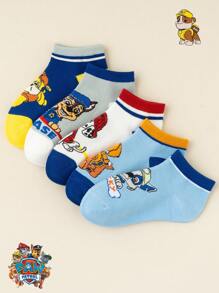 Paw Patrol 5/10 Paar Kinder Ganzjahres Jungen Kurze Socken, süße Cartoon Hund Kapitän Motiv Schüler Socken