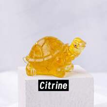 1 pièce Statue de tortue en cristal naturel, pierre de Reiki, figurine de tortue, amulette, sculpture Feng Shui pour la décoration de la maison et du bureau