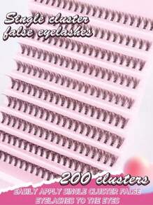 200 Stück Cluster Wimpern 30D DIY Wimpernverlängerung, 0,07 mm Dicke, D-Krümmung, flauschiger & extra dicker Stil, gemischte Längen 8-14 mm, wiederverwendbar, einfache Anwendung für Anfänger für Hochzeit, Ostern, Musikfestivals, Muttertag Weihnachten als Geschenkwimperncluster, Wimperncluster, Einzelwimpern, Wimpern, Falsche Wimpern