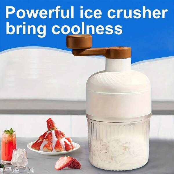 Portable Shaved Ice Machine, Smoothie Machine, Ice Crusher, Suitable For Making Ice Cream, Fruit Smoothies And Snow Cones, Easy To Operate Handle, Very Suitable For Family, Gatherings And Outdoor Use