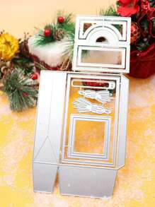 1-Piece Gift Box Style Metal Cutting Die Scrapbook Cutting Mold Suitable For Card Making DIY Production Holiday Card Album Making Craft Decorations.