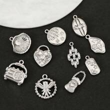 3 Pieces Of Handmade DIY Pendant Jewelry, Copper Inlaid With Zirconia, Plated With 18K Gold, Available In Various Styles Such As Flowers, Crosses, And Heart Pendants. Exquisite And Fashionable Accessories That Can Be Made Into Earrings, Necklaces, Bracelets, And Anklets. Also A Great Gift For Friends.
