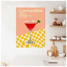 1 pièce Affiche de cocktail vintage Latte Moutai, peinture sur canevas de boisson et de nourriture, décoration murale minimaliste moderne pour restaurant, bar, maison. Décoration murale avec cadre, décoration de cuisine - Multicolore - Voir 41