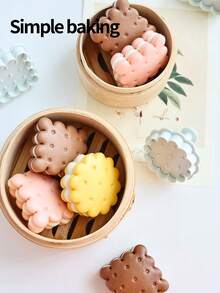 3 件套复古经典饼干、巧克力夹心饼干、果酱饼干切割机、婚礼、生日、家庭 DIY 烘焙工具、印章饼干压模、夹心饼干、果酱饼干切模、柱塞饼干模具、软糖模具、甜点模具 - 淺灰色 - 查看 13