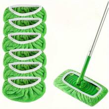 10pcs/6pcs/1pc Reusable Flat Floor Mop Pads - Super Absorbent, Washable, Durable, Easy To Clean - Suitable For Wet Or Dry Use, Highly Absorbent, Long-Lasting Cleaning Supplies (Mop Not Included)