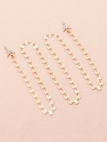 1入組時尚愛心掛飾箭頭設計身體鏈適用於女士適用於身體裝飾用品 - 金黃色 - 查看 6