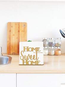 1 pièce Porte-serviettes élégant en lettres noires, distributeur de serviettes en fer vintage, décoration pour salle à manger, chambre à coucher et cuisine, support de tasse en forme de lettre, porte-serviettes de style européen, décoration d'intérieur