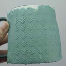 لف خشبي بطول 10 سم للطين البوليمري DIY، للنقش والنسج على الخزف والسيراميك بنقوش أشكال الأزهار والأوراق والشمس والقلب والموج والقشرة الخشبية والنجمة