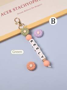 1 Stück personalisierter Gänseblümchen Silikon Schlüsselanhänger mit Perlen-Charm, leicht, süß, kawaii Schlüsselring für Umhängetasche/Reisetasche/Schultertasche, dekorative Kette, ideales personalisiertes Geschenk für Familie/Frauen/Freundin/Freunde, multifunktional, dekorativ, wiederverwendbar, exquisit, stilvolle, hochwertige, farbige, moderne, personalisierte, ideale Geschenke für sie, Teeraum, zum Valentinstag, zum Muttertag, zum Geburtstag, zum Vatertag, zur Graduierung, zur Hochzeit, zum Einzug, warme Atmosphäre, Herbst Zuhause Auffrischung, Harmonie Zuhause, Bürodekoration, elegantes Wohnen, ewige Liebe, Wohnzimmer Dekoration - Verschiedenfarbig - Übersicht 24