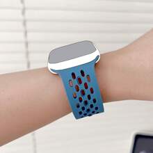 Cool Summer Sports Silicone Strap For Apple Watch 38 40 41 42 44 45 46 49mm Fashion Watch Strap Breathable Hole Design For Apple Watch Series 10 9/8/7/6/5/4/3/2/1/SE Buckle Watch Band
