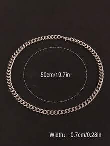 1pc Unisex Stainless Steel Polished Chain Necklace - [Similar To Necklace 82]