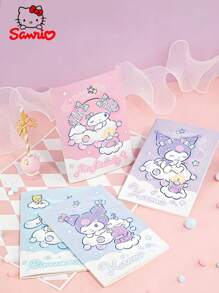 Sanrio 4pcs/Set Sanrio 40-Page Premium Writing Journals | Double-Sided High-Quality Paper | Cute Stationery Set With Cloud Design & Stickers | Limited Edition Japanese Anime Stationery School Supplies,Back To School