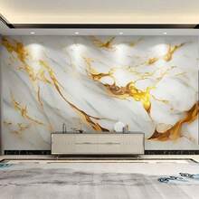 1 Roll Marble Pattern Self-Adhesive Wallpaper - Luxury Gold Foil Wallpaper, Waterproof, Oil-Resistant, Heat-Resistant, Easy To Apply And Remove, Suitable For Kitchen Cabinets, Countertops, Bathroom Vanity Renovations And Decoration - Multicolor - View 9