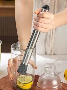 1 件不锈钢果汁榨汁器，捣碎饮料和冰块的搅拌棒工具 - 銀色 - 查看 6