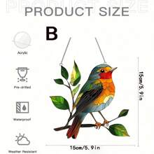 Grazioso suncatcher a forma di pettirosso - decorazione colorata da appendere alla finestra, perfetto per la decorazione di casa e giardino, regalo ideale per uomini, donne, anniversari familiari, compleanni, inaugurazioni di casa