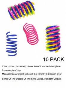 Pet Cat Self Hi Toy Plastic Colorful Spring Jumping Teasing Cat Toy Cat Supplies Cat Noise Paper/Cat Spiral Spring, Cat Colorful Scallion Flower Ball Toy, Creative Toy, To Kill Time And Maintain Health, Used For Patting, Biting, Hunting, Happy Cat Toy, Valentine's Day, Gift For Pet Cat/Dog - Multicolor - View 18