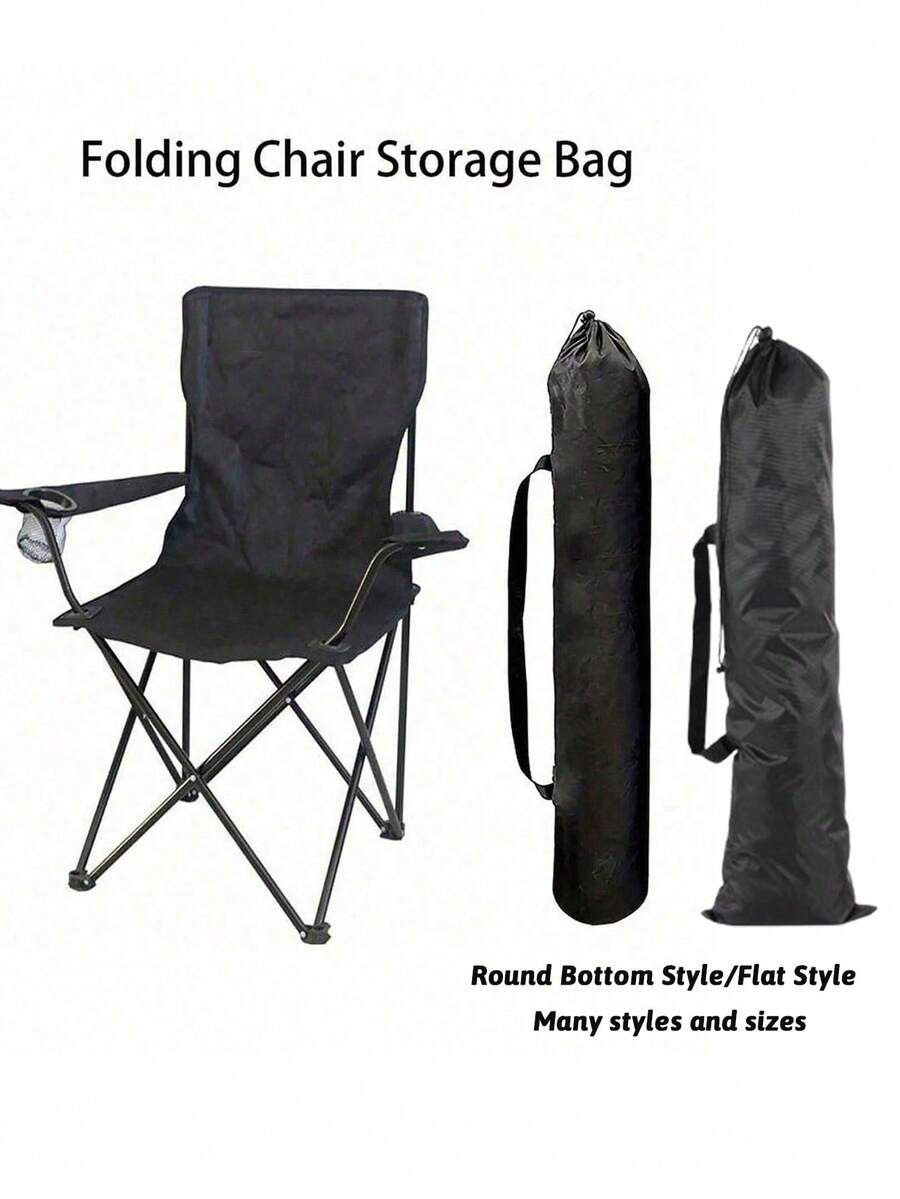 1pc Folding Chair Storage Bag(No Chairs),Handbag, Portable Bag, Camping Bag, Large Capacity Portable Folding Chair Storage Bag,Garden Chair Storage Bag,Extra Large Oxford Cloth Storage Bag With Drawstring, Multipurpose Straight Shape Organizer For Tripod, Folding Chair, Cool Seat - Multicolor - View 1
