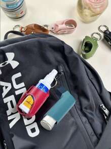 Artificial Leather Asthma Inhaler Holder, Unisex Casual Faux Leather Keychain Pouch, Portable Protective Travel Case Suitable For Asthma Inhalers And Cough Syrup, Easy To Carry Accessory While Going Out, Inhaler Holder PU Leather Keyring Protective Travel Carrying Mini Leather Box, Lightweight Carrying Case With Carabiner, Does Not Include Inhaler (Box Only), Artificial Leather Holder, Inhaler Accessories