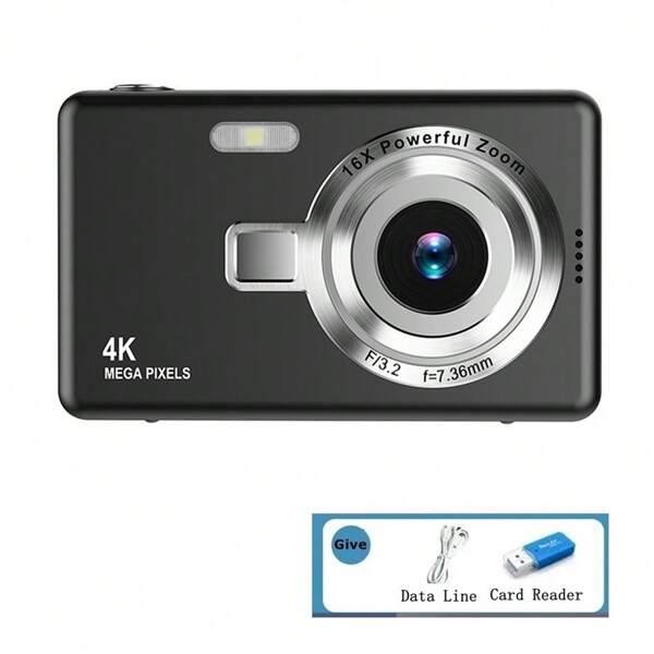 Cámara digital de 2,4 pulgadas: zoom digital 16X de 50 MP, cámara digital portátil para regalo de Navidad